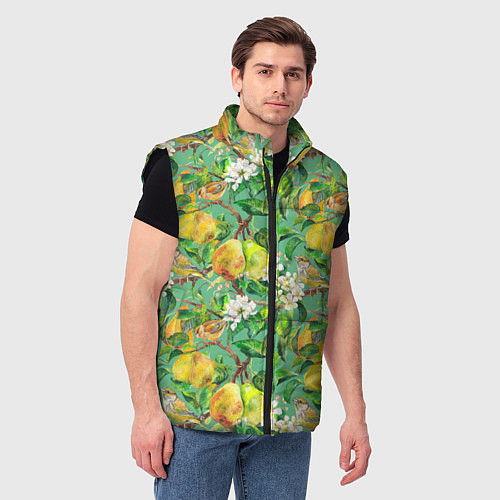 Мужской жилет Груши и птицы / 3D-Черный – фото 3
