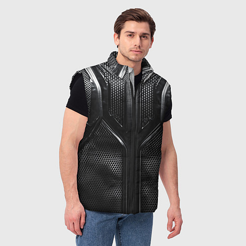 Мужской жилет Карбоновый байкер / 3D-Черный – фото 3