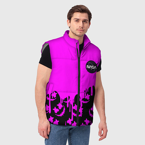 Мужской жилет Marshmello neon nasa / 3D-Светло-серый – фото 3