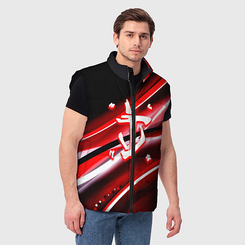 Мужской жилет Doom logo geometry / 3D-Черный – фото 3