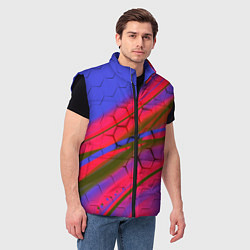 Мужской жилет Неоновая броня соты, цвет: 3D-черный — фото 2