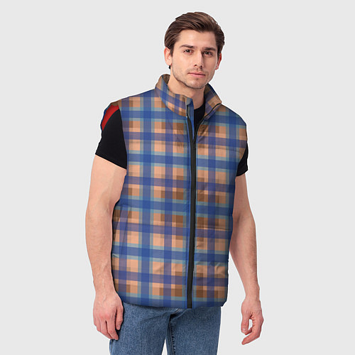 Мужской жилет Клетка в клетку / 3D-Красный – фото 3