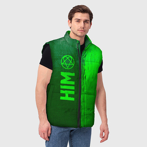Мужской жилет HIM - green gradient по-вертикали / 3D-Черный – фото 3