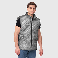 Мужской жилет Текстура дерева - абстракция, цвет: 3D-светло-серый — фото 2