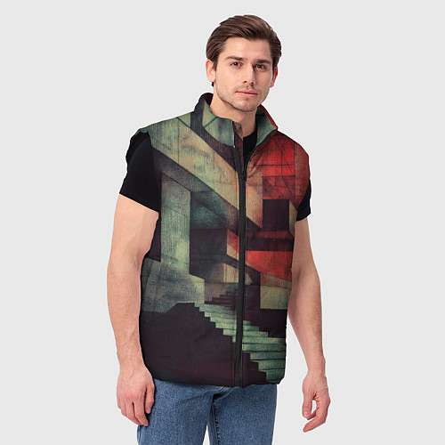 Мужской жилет Бетонный брутализм / 3D-Черный – фото 3