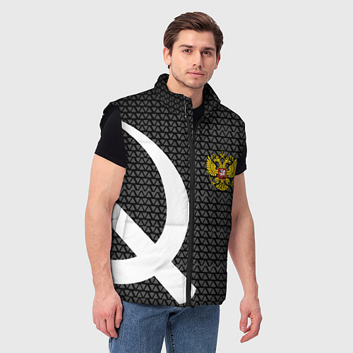 Мужской жилет Россия паттерн ссср / 3D-Черный – фото 3