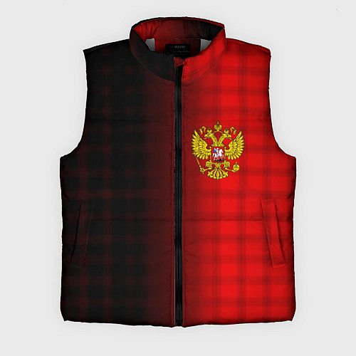 Мужской жилет Герб РФ текстура красный / 3D-Светло-серый – фото 1