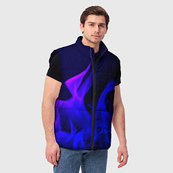 Мужской жилет Неоновый огонь текстура, цвет: 3D-черный — фото 2
