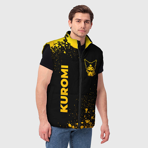 Мужской жилет Kuromi - gold gradient вертикально / 3D-Черный – фото 3