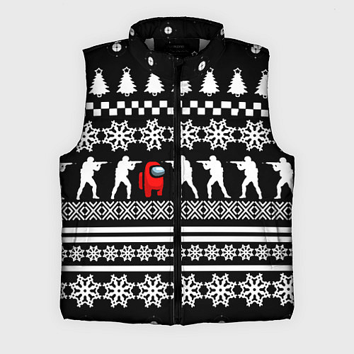 Мужской жилет Among us x cs go / 3D-Светло-серый – фото 1