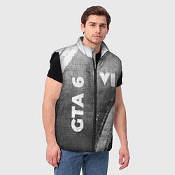 Мужской жилет GTA 6 - grey gradient вертикально, цвет: 3D-черный — фото 2