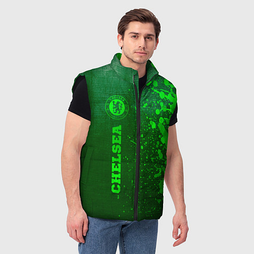 Мужской жилет Chelsea - green gradient по-вертикали / 3D-Черный – фото 3