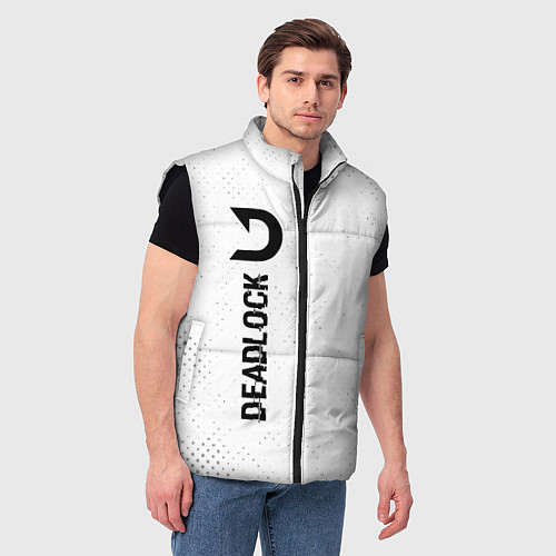 Мужской жилет Deadlock glitch на светлом фоне по-вертикали / 3D-Черный – фото 3