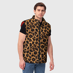 Мужской жилет Гладкая шерстка леопарда, цвет: 3D-красный — фото 2
