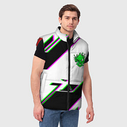 Мужской жилет Cyberpunk logo geometry, цвет: 3D-красный — фото 2