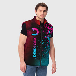 Мужской жилет Deadlock - neon gradient по-вертикали, цвет: 3D-черный — фото 2