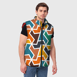 Мужской жилет Геометрический узор разноцветный, цвет: 3D-красный — фото 2