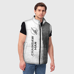 Мужской жилет Chainsaw Man - white gradient по-вертикали, цвет: 3D-черный — фото 2