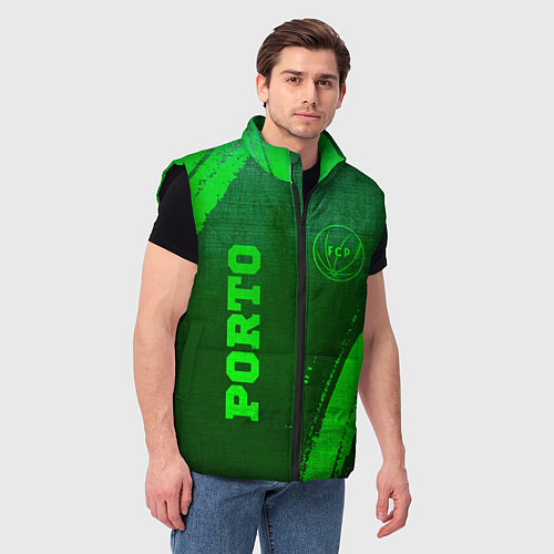 Мужской жилет Porto - green gradient вертикально / 3D-Черный – фото 3