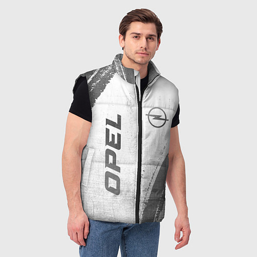 Мужской жилет Opel - white gradient вертикально / 3D-Черный – фото 3