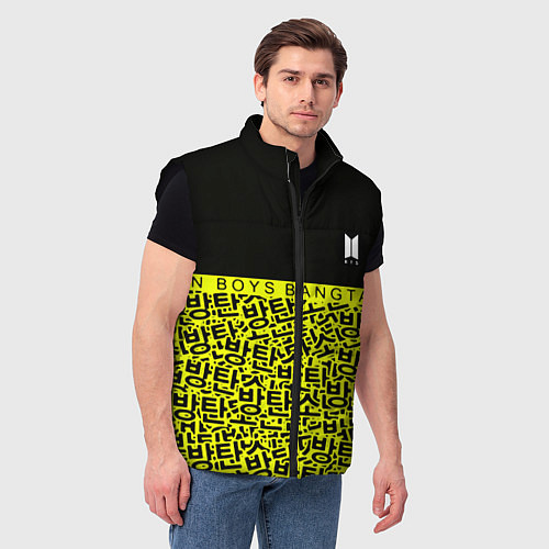 Мужской жилет BTS pattern kpop / 3D-Черный – фото 3