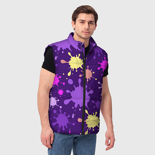 Мужской жилет Крупные кляксы / 3D-Черный – фото 3