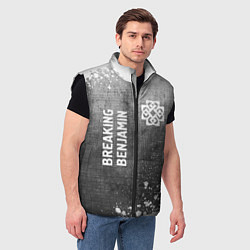 Мужской жилет Breaking Benjamin - grey gradient вертикально, цвет: 3D-черный — фото 2