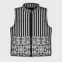 Мужской жилет Комбинированный с геометрическим и полосатым узоро, цвет: 3D-черный