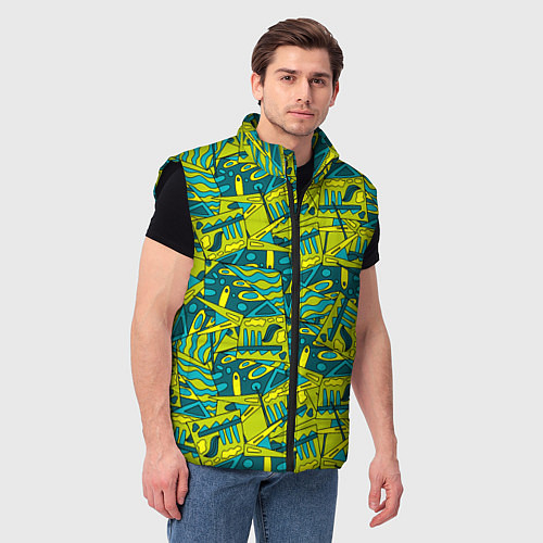 Мужской жилет Абстрактные каракули / 3D-Черный – фото 3
