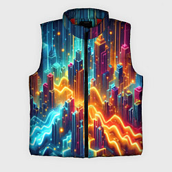 Мужской жилет Neon metropolis - vaporwave, цвет: 3D-красный