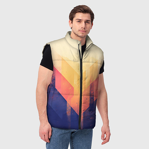 Мужской жилет Abstract art - geometric shapes / 3D-Черный – фото 3