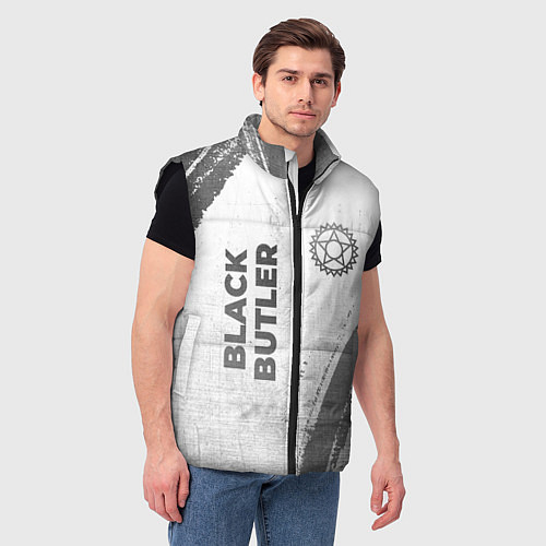 Мужской жилет Black Butler - white gradient вертикально / 3D-Черный – фото 3