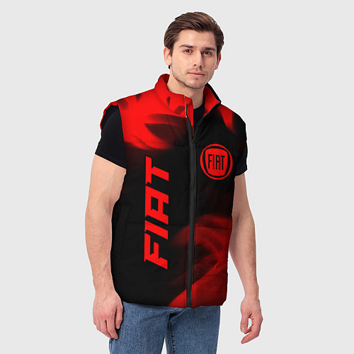 Мужской жилет Fiat - red gradient вертикально / 3D-Черный – фото 3