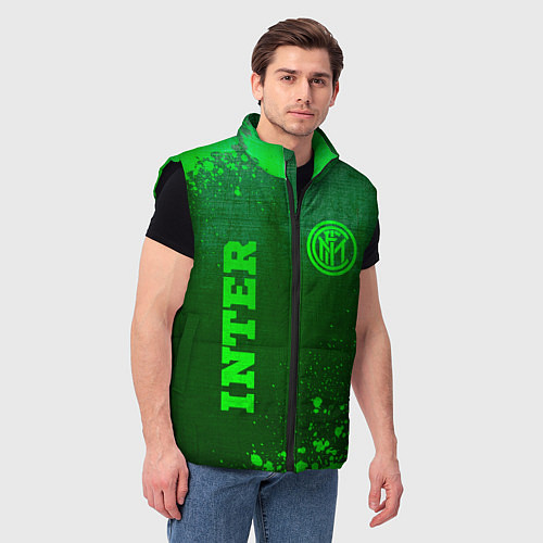 Мужской жилет Inter - green gradient вертикально / 3D-Черный – фото 3