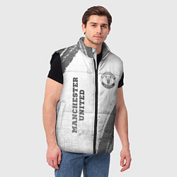 Мужской жилет Manchester United - white gradient вертикально, цвет: 3D-черный — фото 2