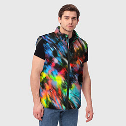 Мужской жилет Цветные краски абстракция, цвет: 3D-светло-серый — фото 2