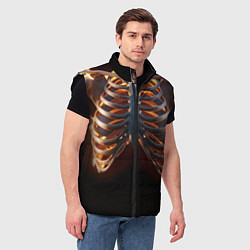 Мужской жилет Скелет человека в огне, цвет: 3D-черный — фото 2