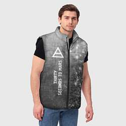Мужской жилет Thirty Seconds to Mars - grey gradient по-вертикал, цвет: 3D-черный — фото 2