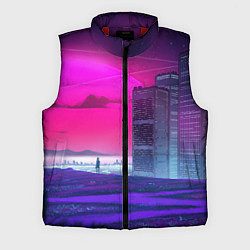 Мужской жилет Synthwave неоновый город, цвет: 3D-красный