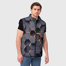 Мужской жилет Трехмерные соты с подсветкой, цвет: 3D-черный — фото 2