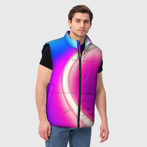Мужской жилет Неоновый свет текстура / 3D-Черный – фото 3