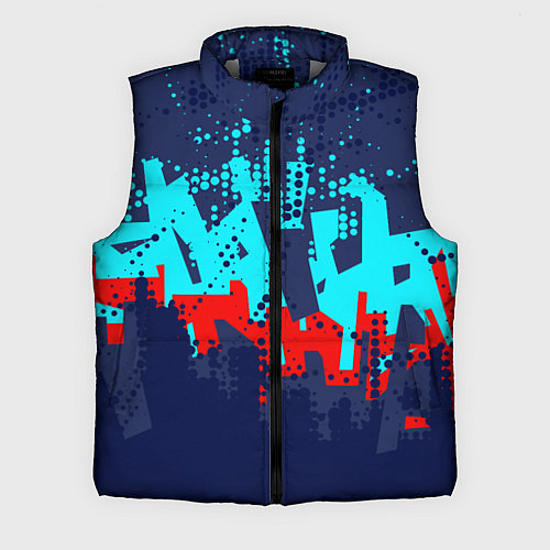 Мужской жилет Красно-синяя абстракция / 3D-Светло-серый – фото 1