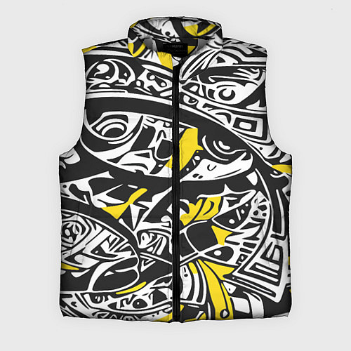 Мужской жилет Черно-желтый орнамент / 3D-Светло-серый – фото 1