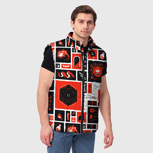 Мужской жилет Dungeons and dragons pattern / 3D-Черный – фото 3