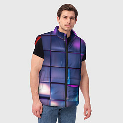 Мужской жилет Неоновые кубики, цвет: 3D-красный — фото 2