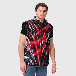 Мужской жилет Красная энергетическая абстракция, цвет: 3D-черный — фото 2