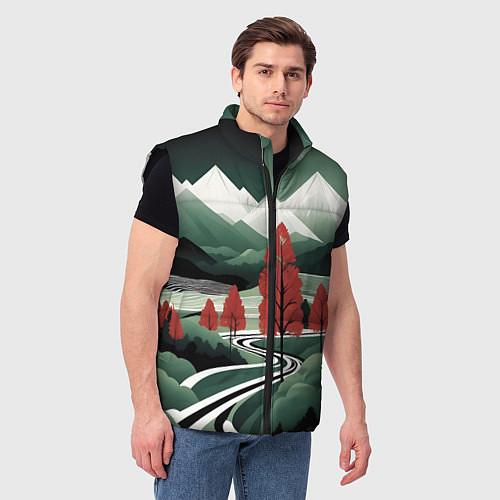 Мужской жилет Дорога на природу / 3D-Черный – фото 3