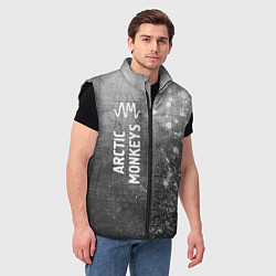 Мужской жилет Arctic Monkeys - grey gradient по-вертикали, цвет: 3D-черный — фото 2