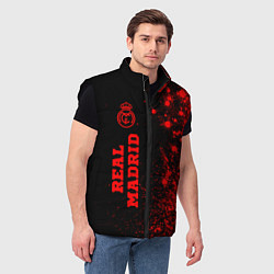 Мужской жилет Real Madrid - red gradient по-вертикали, цвет: 3D-черный — фото 2