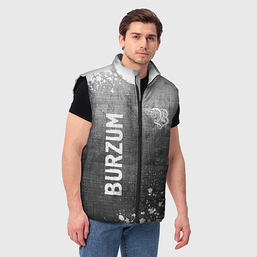 Мужской жилет Burzum - grey gradient вертикально / 3D-Черный – фото 3